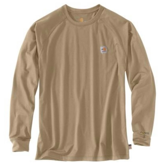 Carhartt Other - Carhartt Flame Resistant Force Long Sleeve Khaki T-Shirt